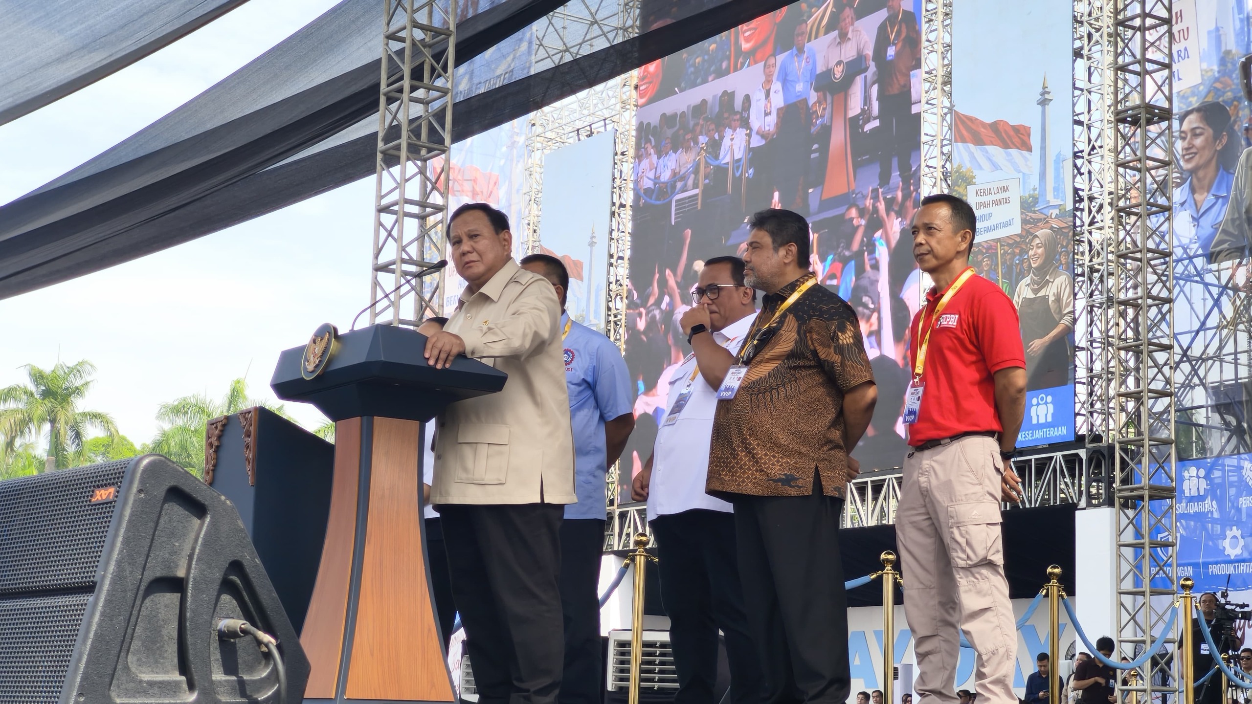Ribuan Buruh Rayakan May Day di Monas, PLN Pastikan Listrik Aman Tanpa Kedip