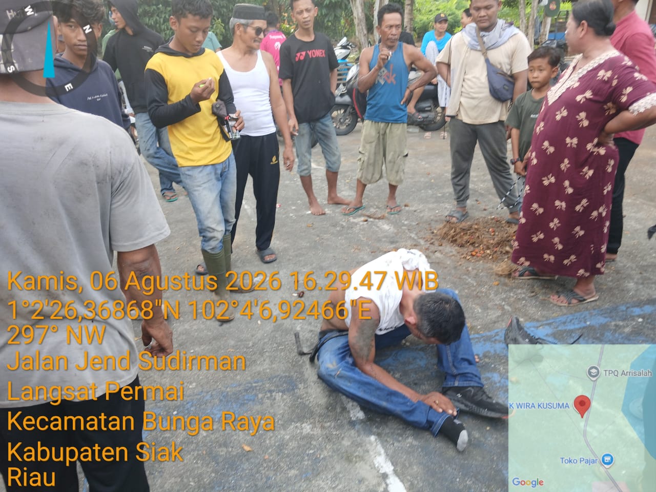 Sempat Diamuk Massa, Maling Motor Ditangkap di Jalan Lintas Siak-Pakning