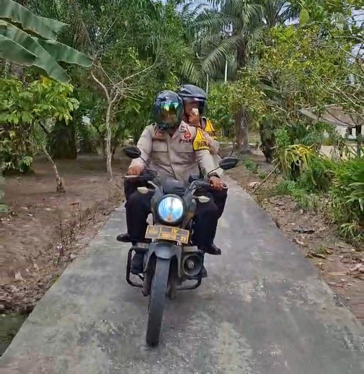 Cegah Karhutla, Polsek Bungaraya Gencar Himbauan Keliling Pakai TOA di Jatibaru